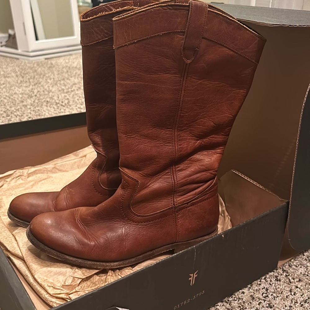 Frye Boots: Melissa Pull On, Cognac size 9M